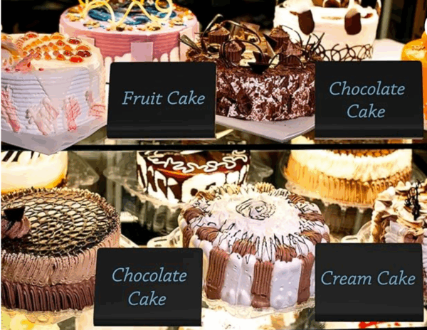 Chalkboard food display
