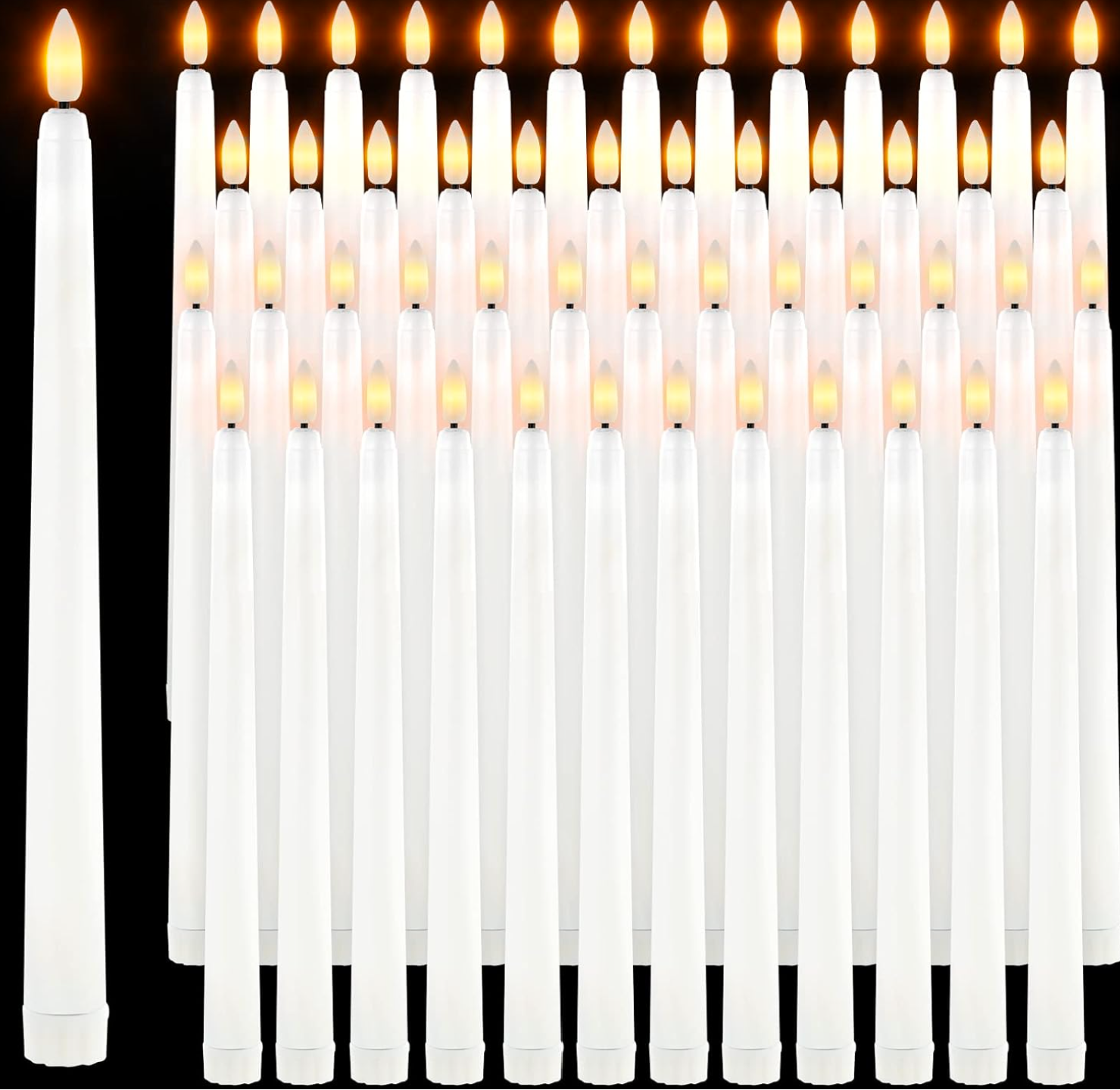 Flameless taper candles for Houston event rentals