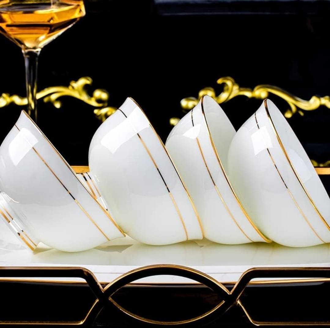 White ceramic soup bowl placed on a table for event dining